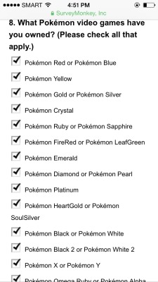 kiyotakamine:  hey just letting you all know that there’s an official survey from pokemon.com to fill out if you want to go do that  https://www.surveymonkey.com/r/GYRH6RJ