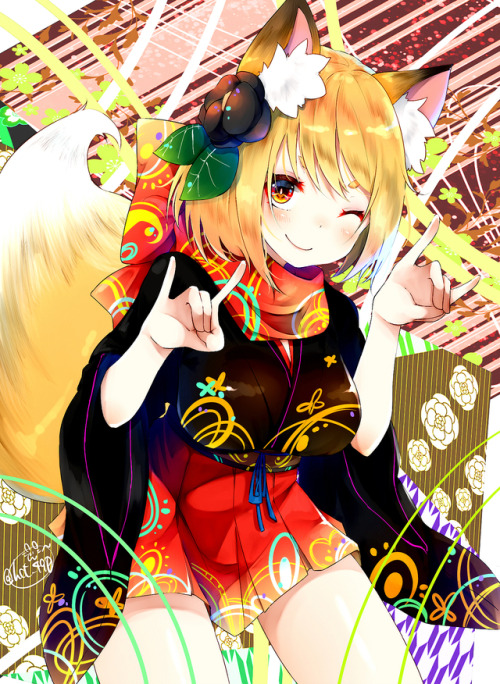 catgirlsdoingcatthings:きつね～ | ちた [pixiv]