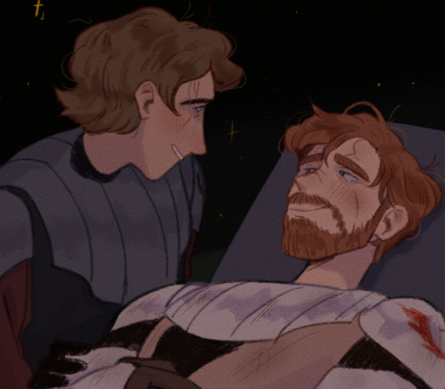 daisanfar: a week ago i had a dream with these two, obi-wan was wounded and he had to fly away from 
