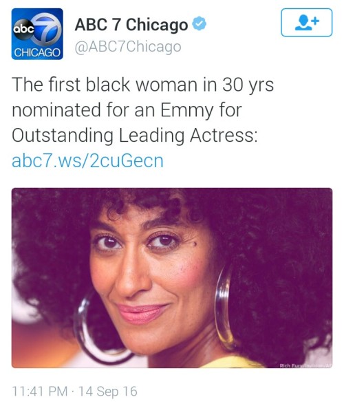 thepowerofblackwomen:Tracee Ellis Ross is the first black woman in 30 years to be nominated for the 