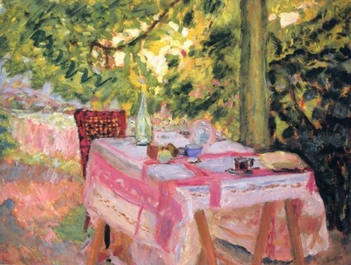 Garden Table , Table Set in a Garden   -   Pierre Bonnard, c.1908French, 1867 - 1947oil on paper on 