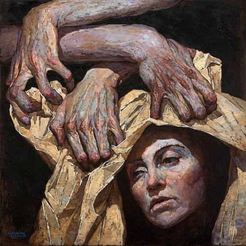 crossconnectmag: Textural Paintings by Denis Sarazhin  Denis Sarazhin born in 1982 is a Ukrainian pa