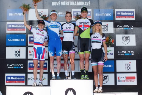 womenscycling: Cross Country podium 2014 Nové Město MTB World Cup via Results & photo gallery fr