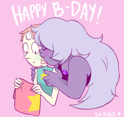 kaceart:  kuro-chan96:  Happy Birthday to that amazing artist @kaceart!I love your art, man &lt;3  Oh man I can’t believe I didn’t see this!? Thank you so much omg!!! AAHH I can’t belive you draw me pearlmethyst art and I didn’t see it until now