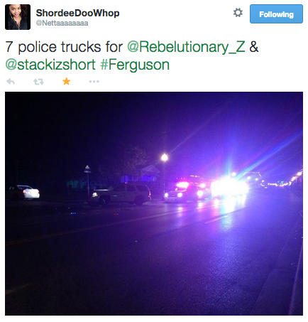 socialjusticekoolaid:   Last Night in Ferguson (10.21.14): A state senator was arrested (and mama may have been legally packing), one of the lead organizers, nettaaaaaaaa, was roughed up by police, and one of the main sources of footage/live feeds, Rebel