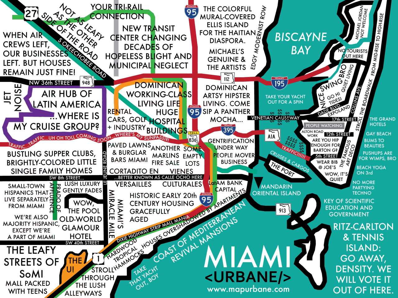 Judgemental Map Of Miami Urbane — Mapping The 305: Miami Ah, Miami - Picture-Perfect...