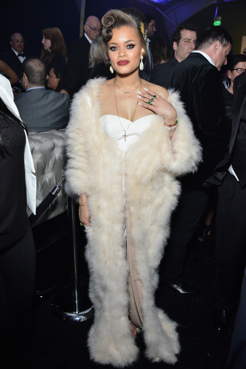 celebritiesofcolor: Andra Day attends Warner Music Group’s annual Grammy celebration at Milk Studios