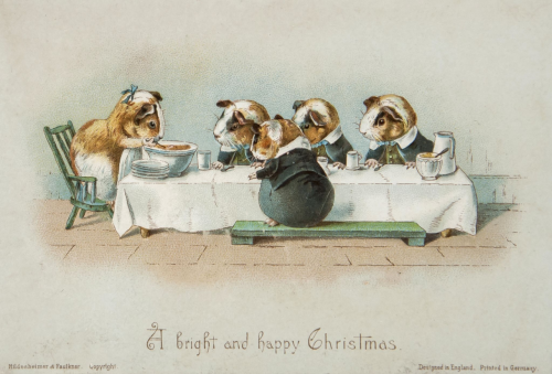 Merry Christmas! ‘A bright and happy Christmas’, Christmas greeting card, chromolithogra