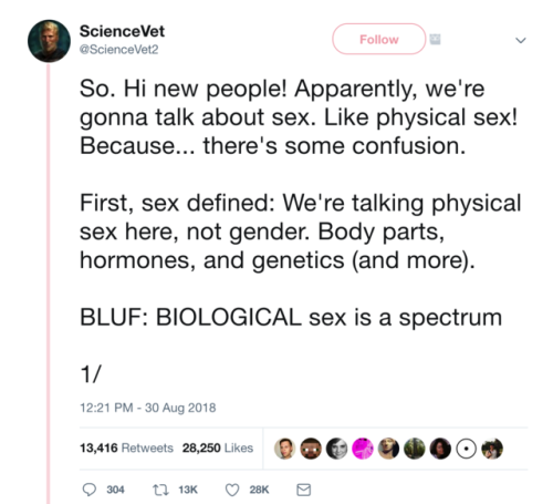 sapphicscience:crossdreamers:@ScienceVet2 explains intersex variations on twitter.ScienceVet is a Ph