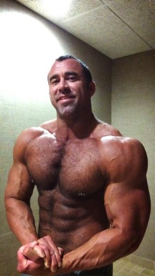 the-swole-strip:  http://the-swole-strip.tumblr.com/  Mounds of muscles, awesome pierced nips.  Hairy and sexy just my kind of man - WOOF