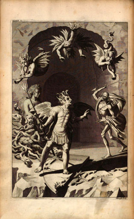 wrappedallinwoe:First illustrated edition of Paradise Lost, 1688. Illustrated by John Baptist Medina