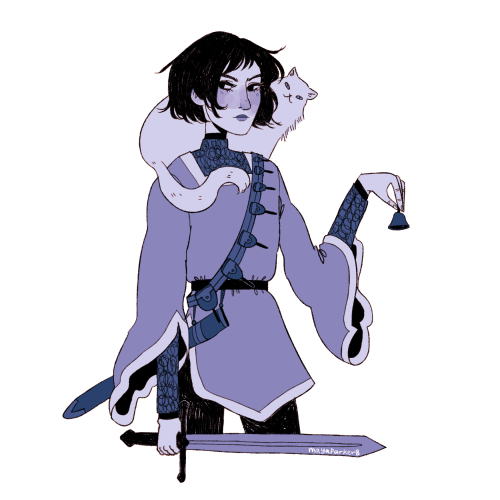 alligatestheclotpole:2/2 of art requests: sabriel from the garth nix series! i never read these books but this character design got me. we love a Big Sleeve