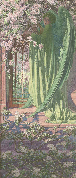 leprincelointain:  Carlos Schwabe (1866-1926), La Femme au Luth.