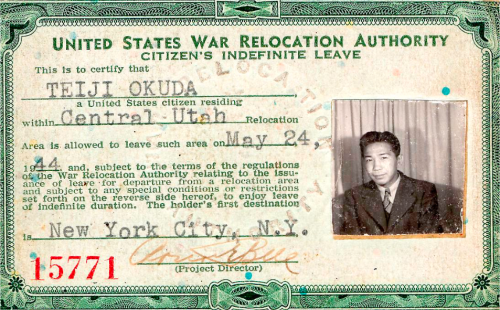 askhistorians: W.R.A. Leave Pass, Teiji Okuda, No. 15771 Those incarcerated at the War Relocation Ce