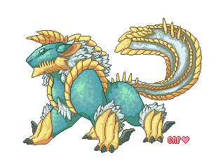 cappnkip:  Pixel Zinogre (Bottom picture - actual size)