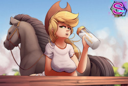 sugarlesspaints: Enjoying a protein shake right after a Farming