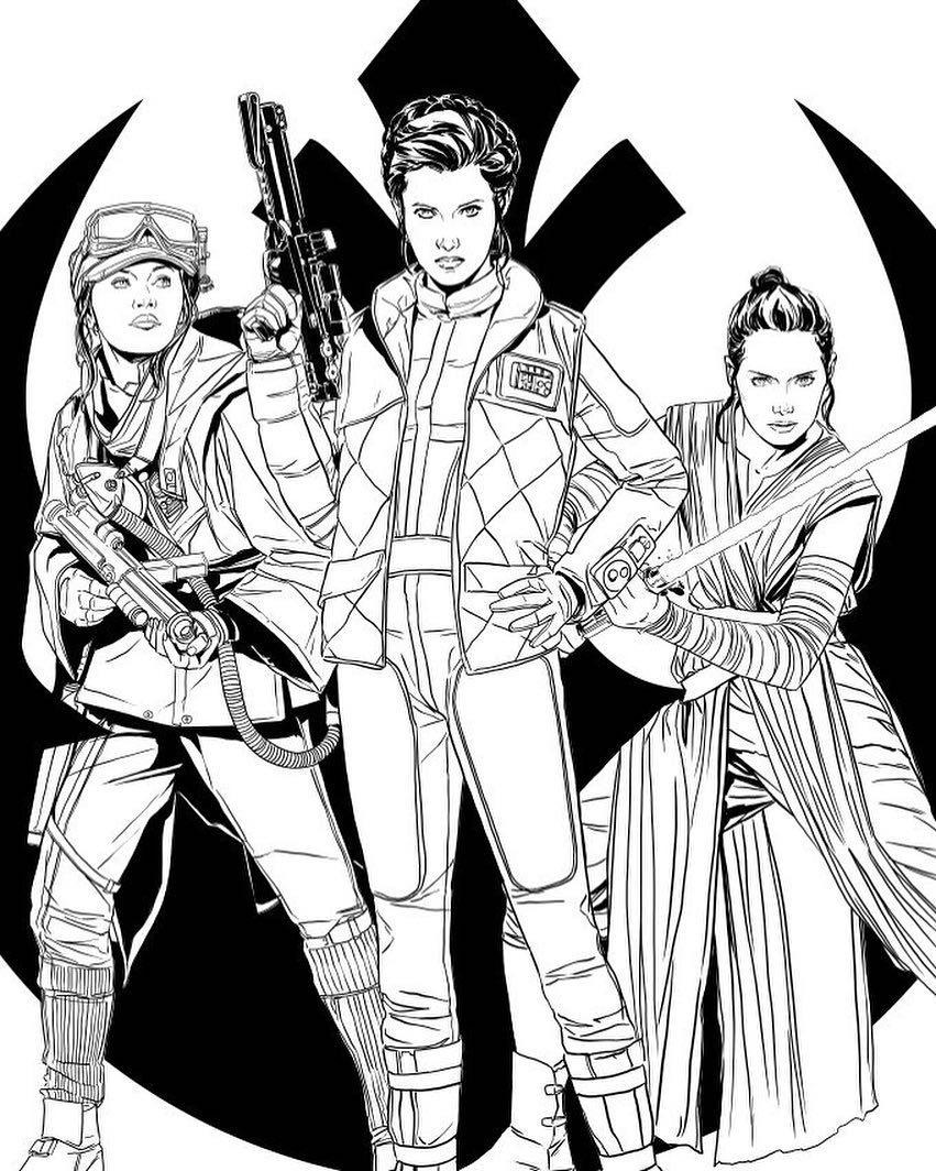 wwprice1:  Jyn, Rey, and Leia by Marc Laming.