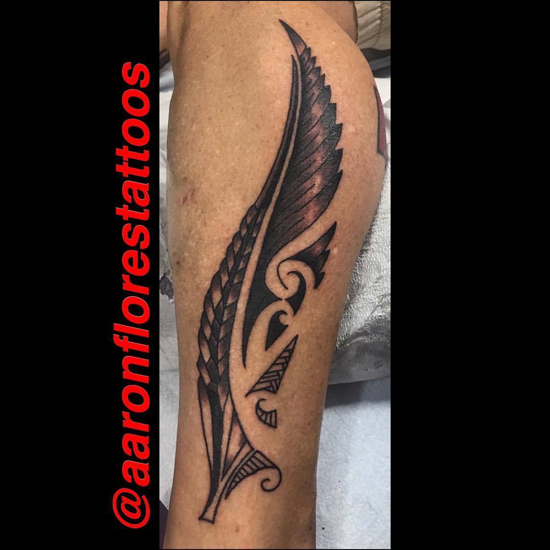 Aaron Flores Tattoo Artist — A South Pacific style feather