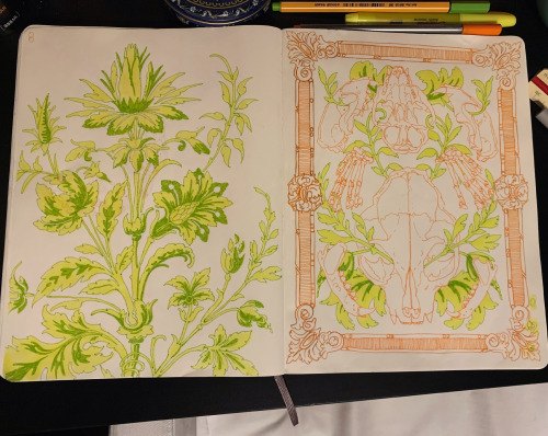 More sketchbook stuff! Added this border and just some studies to the other side of this page.