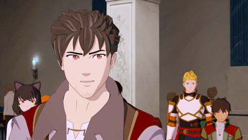 harbingerqrow:qrow and clover looking at each other This was 100% queerbaiting. I can’t imagine what