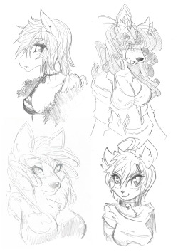 Lot of furry pencil sketch I did today at