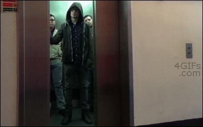 4gifs:  Star Wars elevator prank [video]
