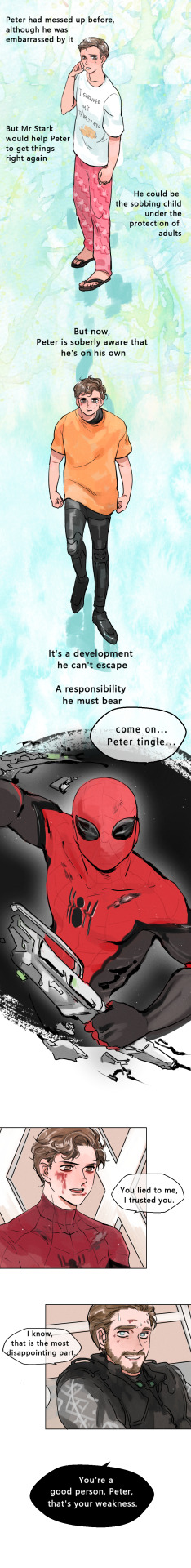 sandsawako:  Peter Parker didn’t want to  grow up.（English ver）comic by me/translate