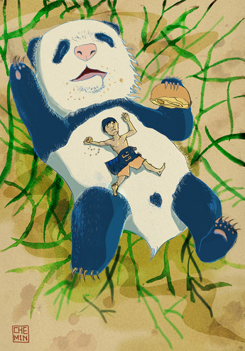 schoolofvisualarts:  Moon Festival with giant panda baby by Chemin Hsiao 