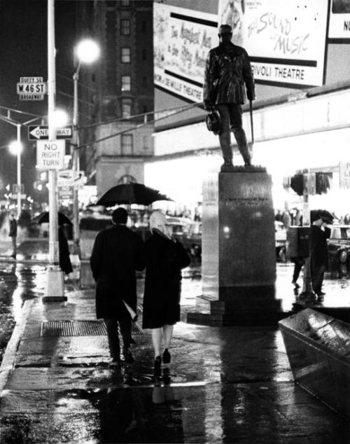 Jack Mitchell. Father Duffy Square on Christmas Night. 1965