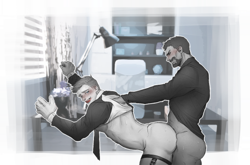 ow-ppangs:  [ in the office ]  reyes x morrisonmccree adult photos