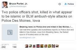 swagintherain:  And by the way he was taken ALIVE.   What the fuck is a BLM-like attack? When has anyone officially associated with BLM attacked anyone? Fuck outta here.