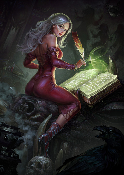 Grimoire writer Eirene  Igor Grechanyi www.artstation.com/artwork/Qy2r4