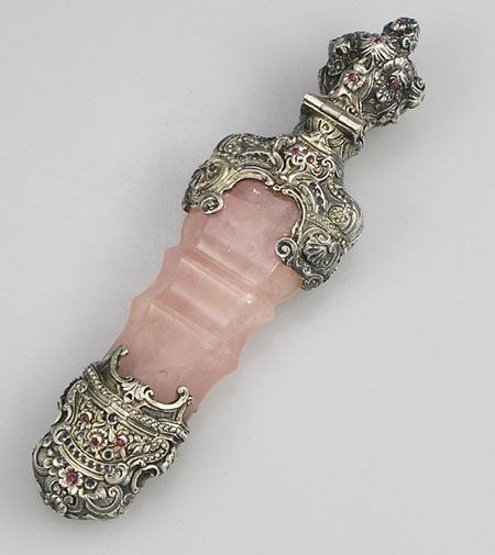 A Fine Victorian Silver Combined Posy holder Scent Bottle and Vinegarette