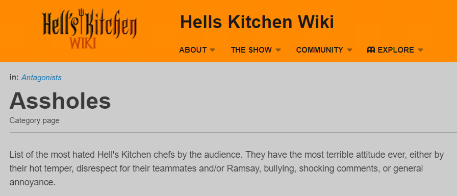 He Was In The Elite Four You Collosial Asshole Carmeladansen The Hells Kitchen Wiki Sure Is
