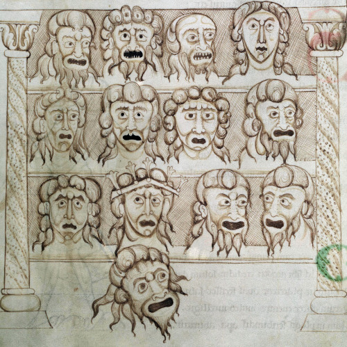 faces from the ancient galleryTerence, Comedies, St. Albans Abbey, 12th centuryBodleian Library MS. 