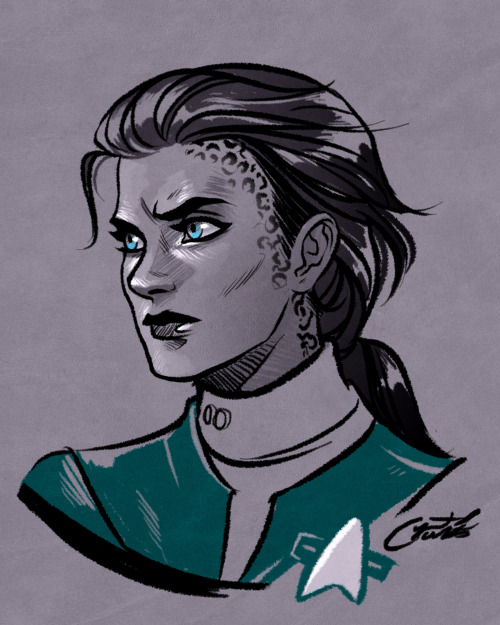 crystalcurtisart: Quickie sketch for my weekly patreon raffle. She requested Jadzia Dax from Star Tr