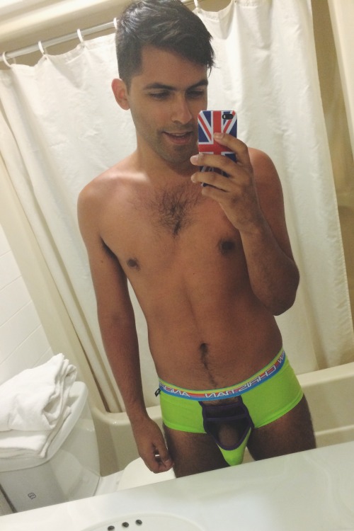 kcalron:  New undies that expose my shaft ;) 