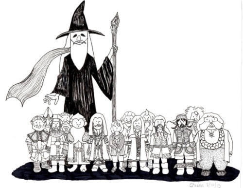 bofursunboundbraids:  Here’s my offering for Let’s Draw The Hobbit- classic work. Well, 