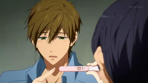 krmgn:  THE PREGNANCY TEST MEME on twitter explained through the gays of Free! the original  the makoharu    the nitorin   