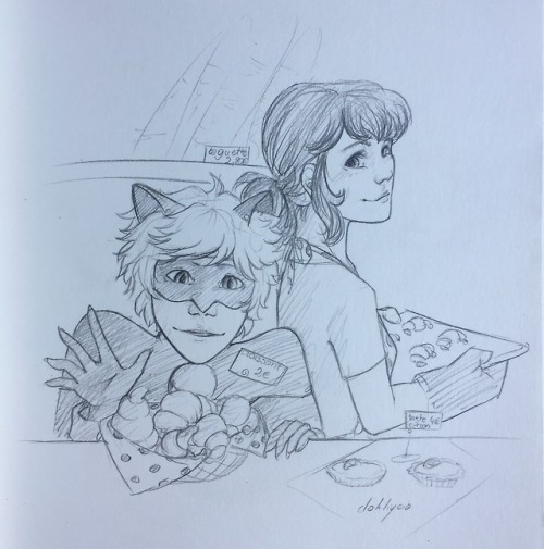 MariChat May Day 2&4 (because I Started It As „Can I Pick, Princess?” And Finished As „Croissant