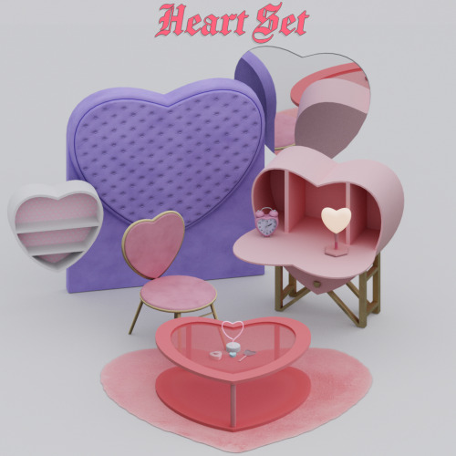                                                Heart Set 15 new meshes and all Base Game Compatible!