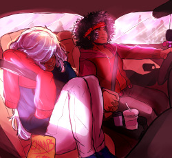 jen-iii:  I saw one of those Zodiac posts and it had ‘5:00A.M driving on an open road with your favorite sweater on’ So of course my first thought is ‘Gay Road Trip AU’ 