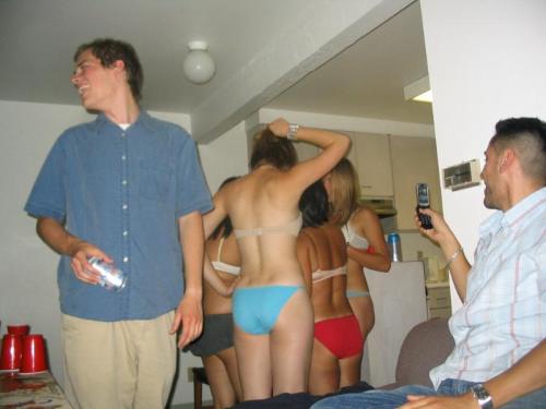 stripgamefan: A wonderful embarrassed strip beer pong game, with a large group of cute girls getting