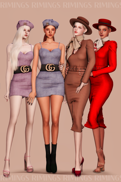 [RIMINGS] GUCCI COLLECTION. JULY GIFTBOX - DRESS 2 / HAT 2- NEW MESH- ALL LODS- NORMAL MAP- 18 / 18 
