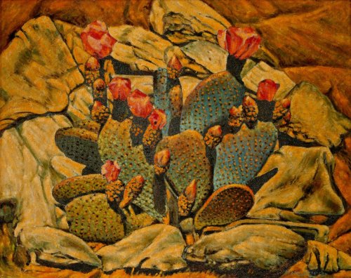 cactus-in-art:Frank Gavencky (American, 1888-1966)Flowering Cactus, ca. 1935