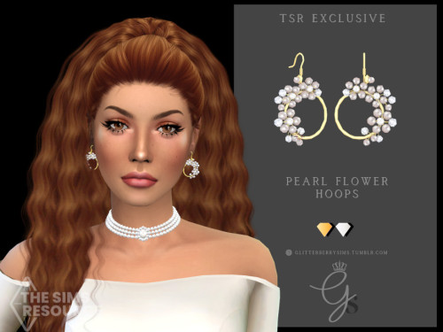 TSR EXCLUSIVE: Pearl Flower Hoops Now on the TSR! A gorgeous pearl flower hoop featuring diamonds an