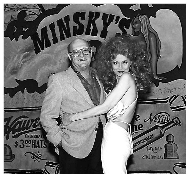 Tempest Storm poses with legendary Vegas show producer Maynard Sloate.. Maynard Sloate