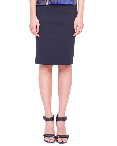 Jersey Pencil Skirt with Faux-Leather TrimShop for more like this on Wantering!