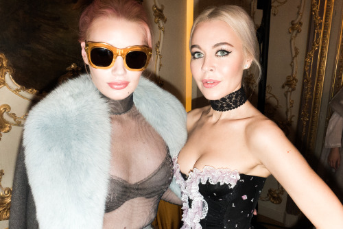 Iggy Azalea & Ulyana Sergeenko backstage at Paris couture shows