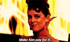 loveamongowls:  Johanna was one of the only characters that I like more after seeing the film. I went in already loving Katniss and Peeta and Effie and Finnick, seeing them on screen was just an added bonus. Jena Malone really brought something else